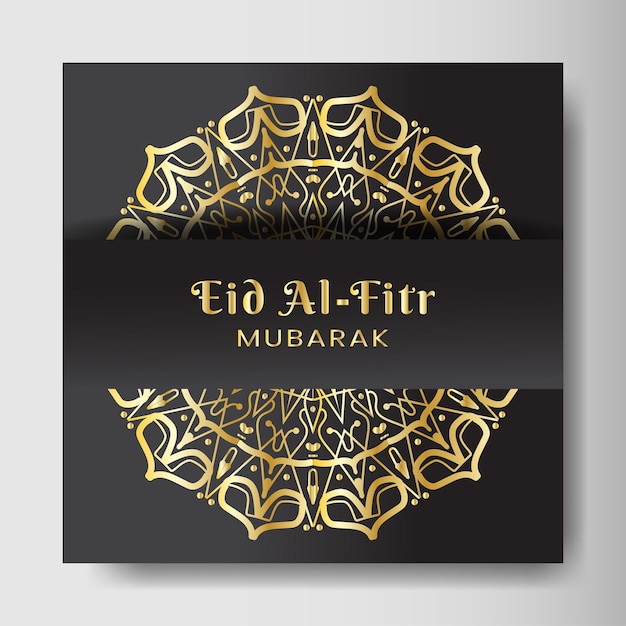 Eid alfitr with mandala background Design for your date postcard banner logo