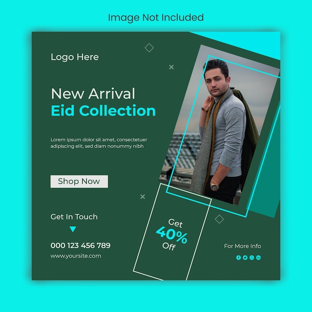 Eid fashion sale social media post or instagram post template design