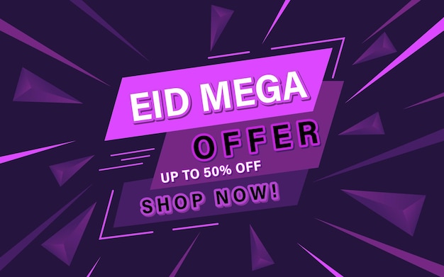 Eid mega offer discount sale banner template