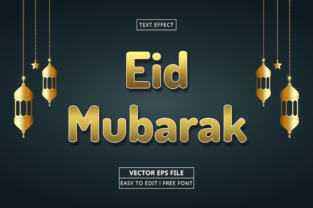 Eid Mubarak 3d Editable Text Effect Style Eps