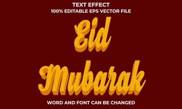 Eid Mubarak 3d text Effect Style Editable 3D Text Effect With Eid Mubarak Text Concept