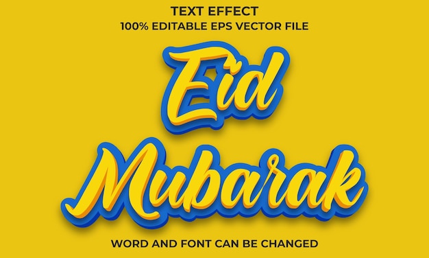 Eid Mubarak 3d text Effect Style Editable 3D Text Effect With Eid Mubarak Text Concept