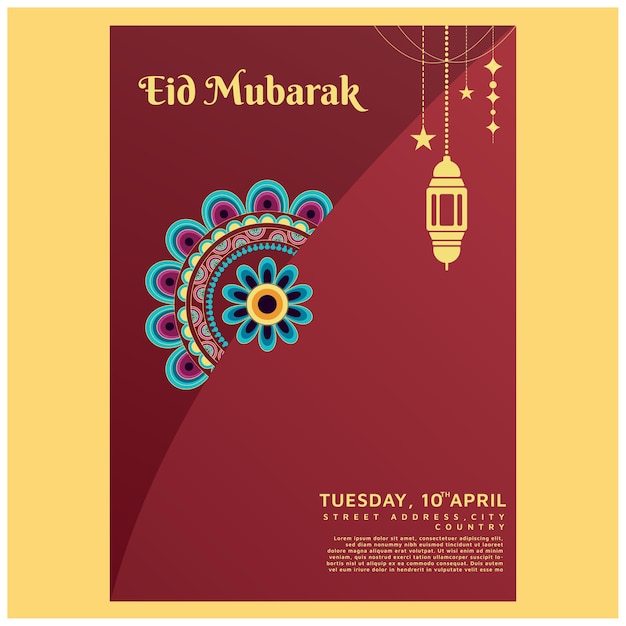 Eid Mubarak Celebration Flyer Vibrant Design