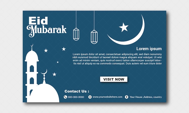 Eid Mubarak and Eid Al iftar products sale Banner Design template