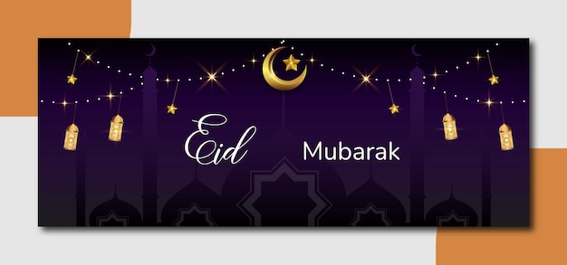 Eid mubarak and eid ulfitr social media banner template