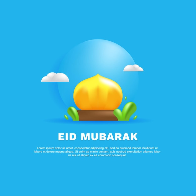 Eid Mubarak event background 3d