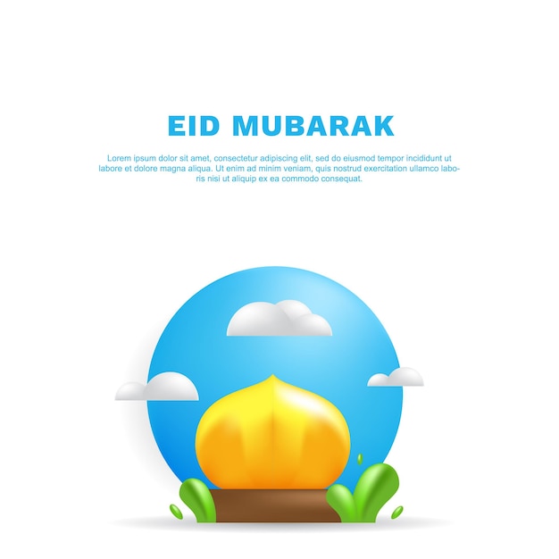 Eid Mubarak event background 3d