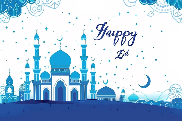 Eid mubarak festival islamic beautiful gradient banner template design background illustration