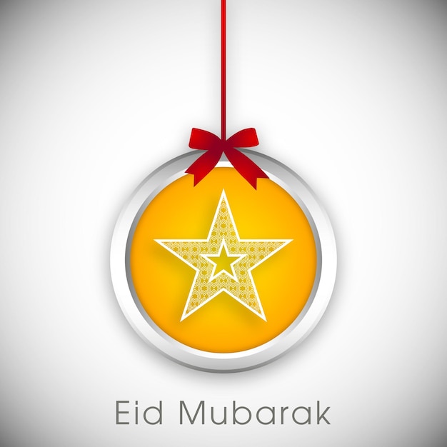 Eid Mubarak greeting card for the celebration of Muslim community festival