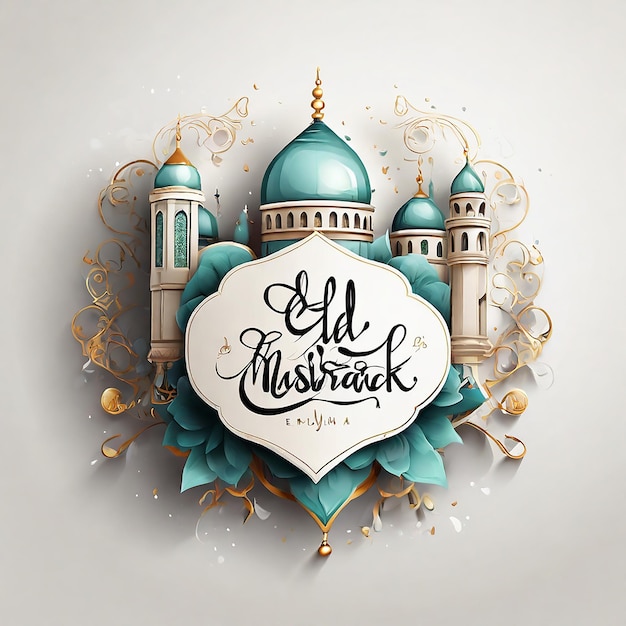 Eid Mubarak handwritten lettering