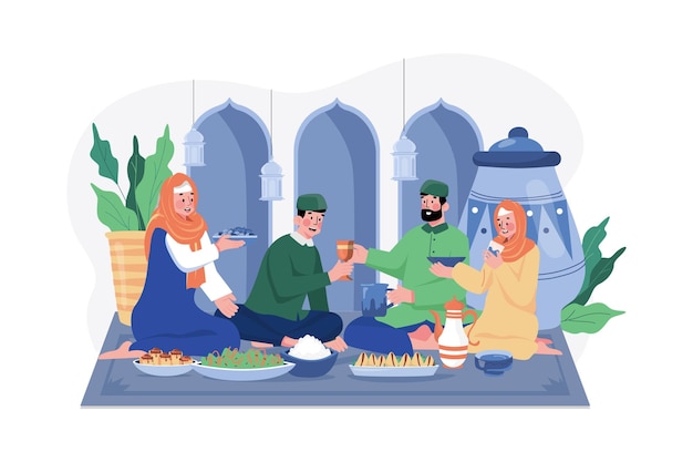 Eid Mubarak Illustration concept