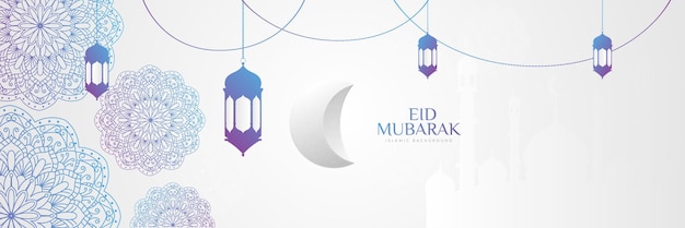 Eid mubarak islamic banner design template