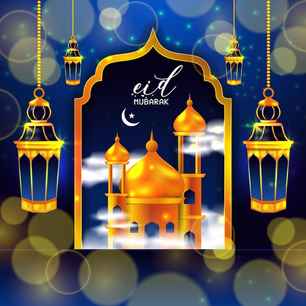 Eid Mubarak Mosque Background