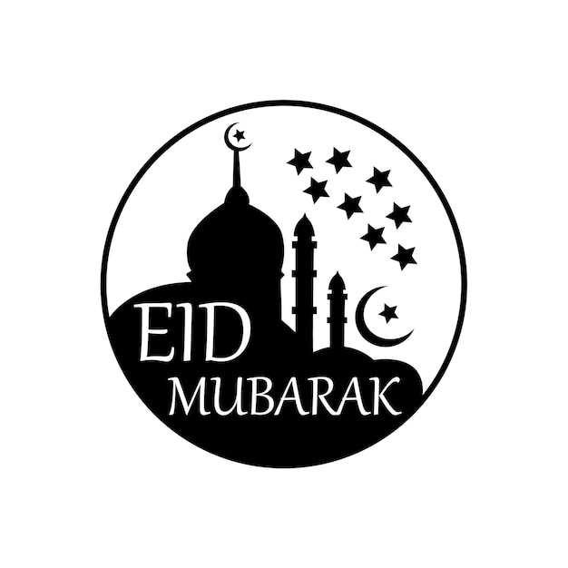 Eid mubarak muslim festival Vector illustration design Isolated on white background