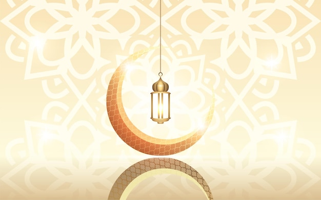 eid mubarak realistic background with golden effect