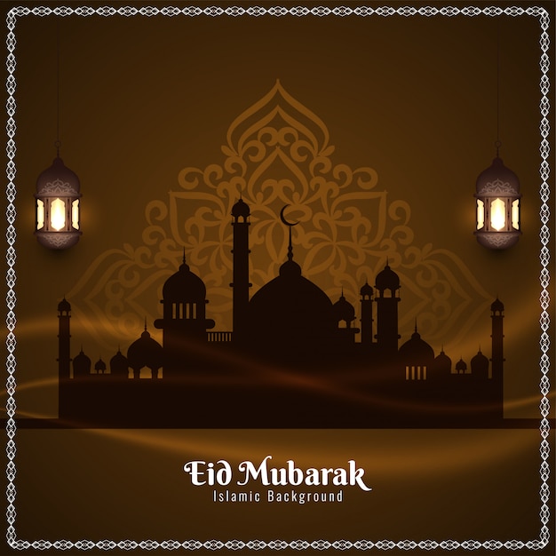 Eid Mubarak religious festival greeting background