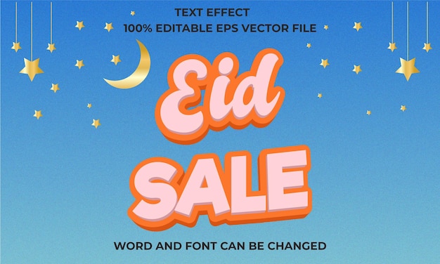 Eid Mubarak Sale 3d text Effect Style Editable 3D Text Effect With Eid Sale Text Concept