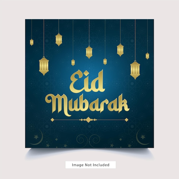 Eid mubarak social media banner poster template