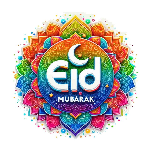 Eid Mubarak Text design illustration