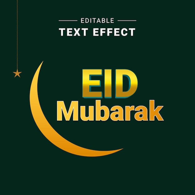 Eid Mubarak Vector Editable Text Effect