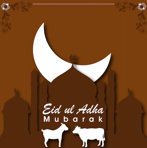 Vector eid ul adha mubarak islamic post and banner