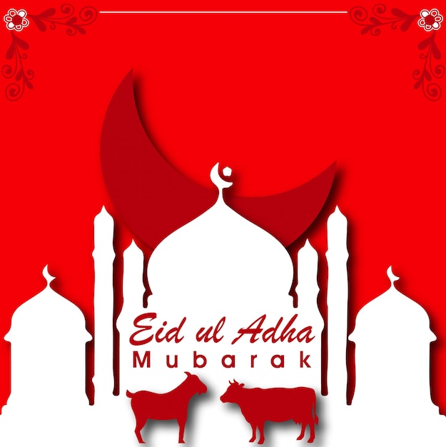 Eid ul adha Mubarak Islamic post and banner