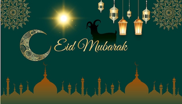 Eid ul adha mubarak template for social media poster and banner