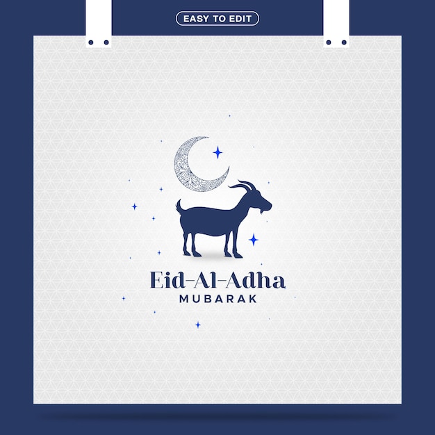 EidAlAdha Mubarak social media post template design