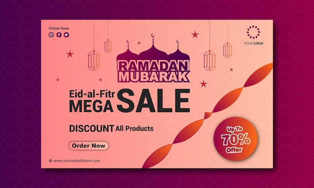 EidulFitr Celebrate arrangement and EidMubarak banner design template