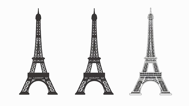 Vector eiffel tower black vector icon stock vector