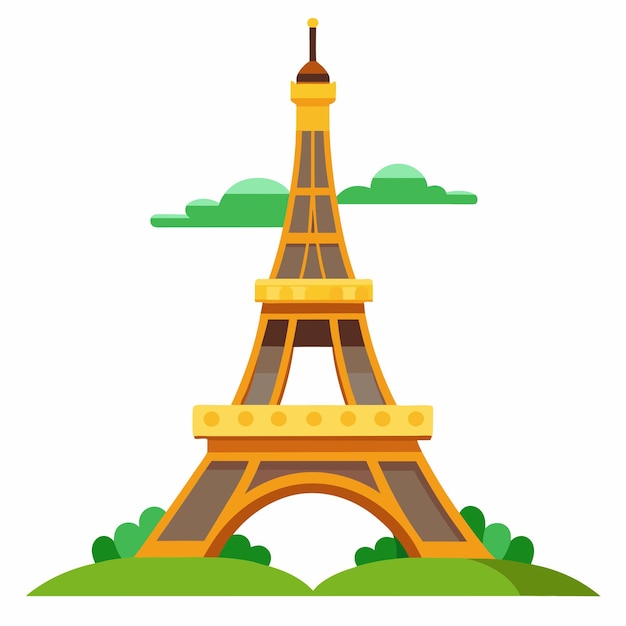 Vector eiffel tower clipart cartoon illustration drawing