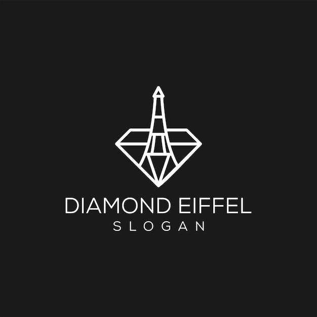 Eiffel tower and diamond  logo