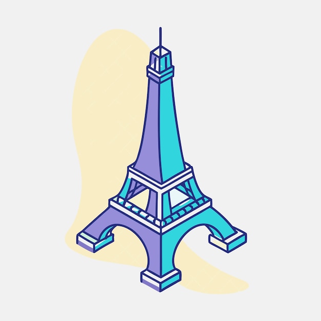 Vector eiffel tower isometric vector icon illustration 11