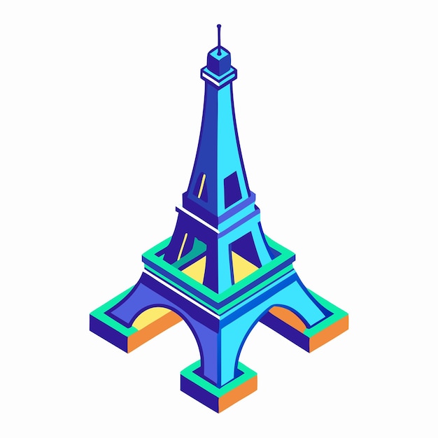 Vector eiffel tower isometric vector icon illustration 1