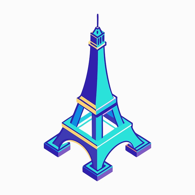 Vector eiffel tower isometric vector icon illustration 3