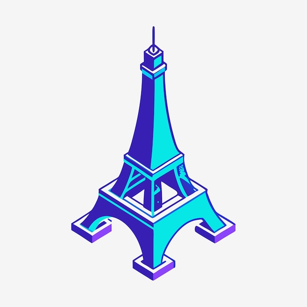 Vector eiffel tower isometric vector icon illustration 8