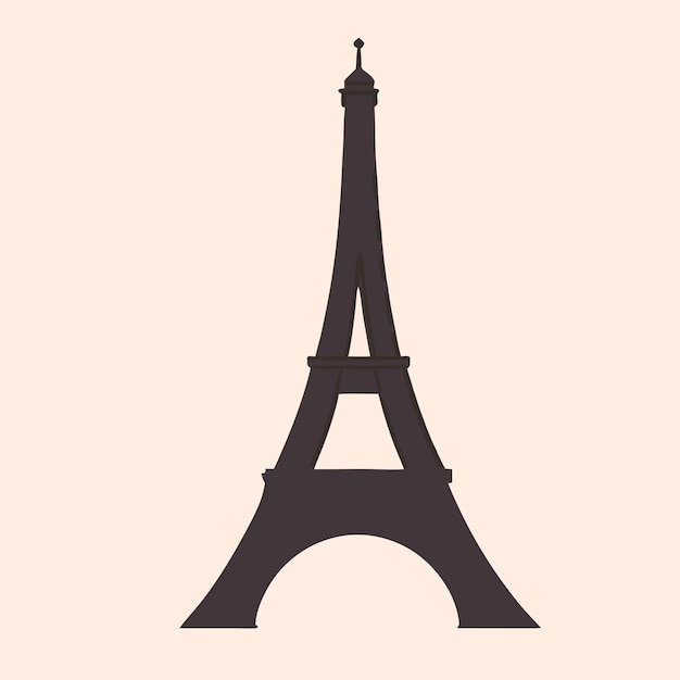 Vector eiffel tower vector illustration solid color illustration isolated white background