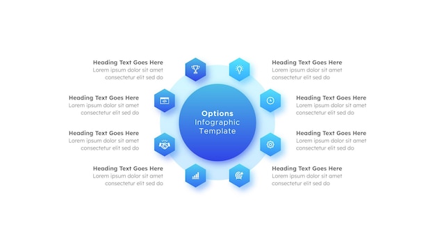 Eight 8 Steps Options Circle Business Infographic Modern Design Template