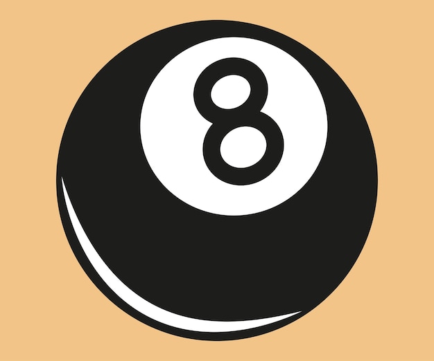 Eight Ball flat design Vector Illustration