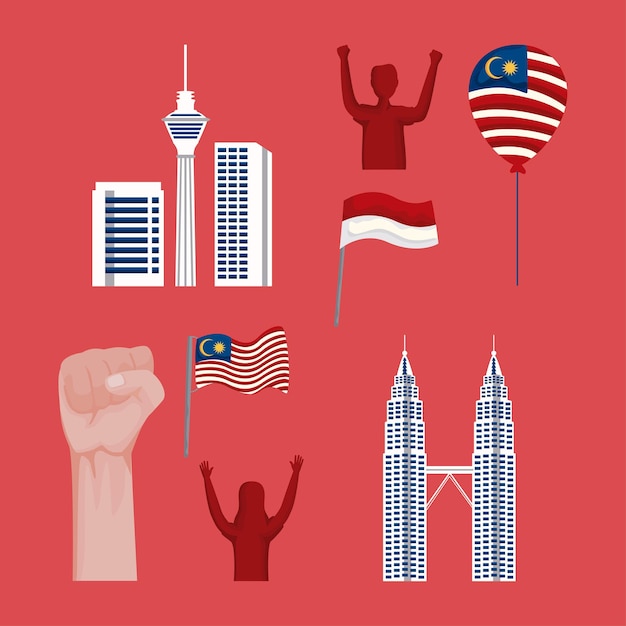 Eight malaysia and indonesia icons