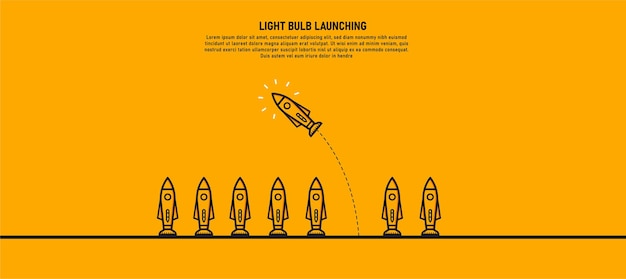 Eight rockets, one of them veered from the other. It's a new idea Different business ideas Ideas are ready to take risks Leadership.