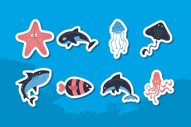 Eight sealife animals