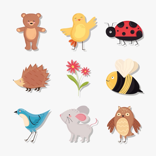 Eight spring animals