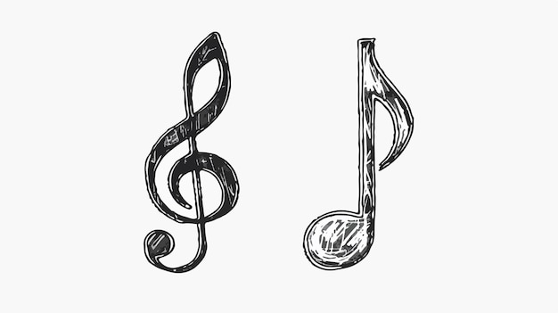 Vector eighth music note vector illustration handdrawn musical symbol for design projects