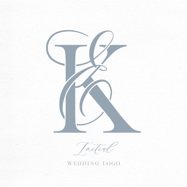 Vector ek initial wedding logo monogram