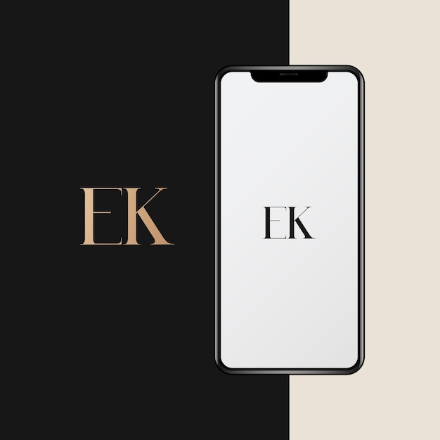 EK logo design vector image