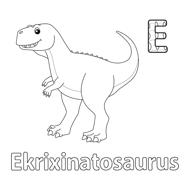 Ekrixinatosaurus Alphabet ABC Coloring Page E