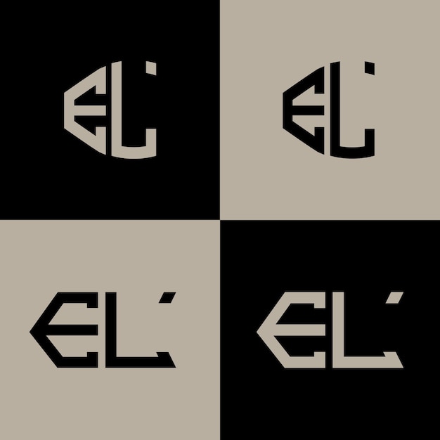 Vector el initial modern logo set design vector icon template