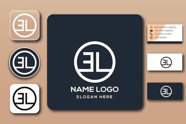 EL monogram logo template color editable