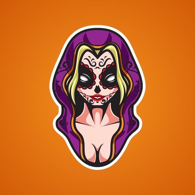 EL MUERTE GIRL MASCOT LOGO